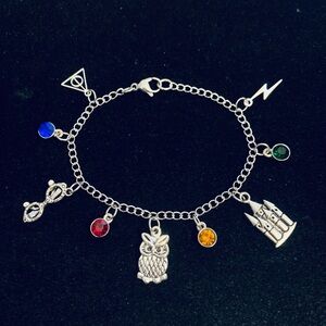 Harry Potter themed chain bracelet with rhinestone charms